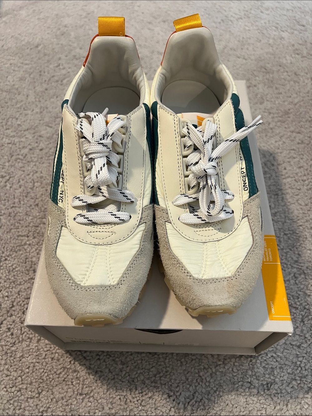 Onecept Women's Cream & Green Retro Runner Sneakers